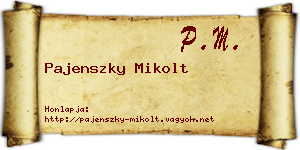 Pajenszky Mikolt névjegykártya